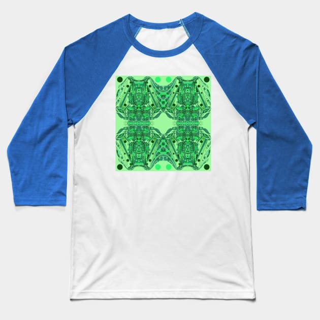 alien mirror warship mayan ecopop pattern Baseball T-Shirt by jorge_lebeau